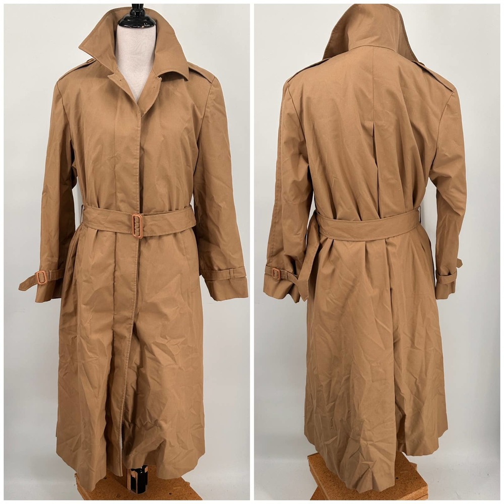 Pendelton Women's Vintage Beige Plaid Lined Trench Coat Size 10